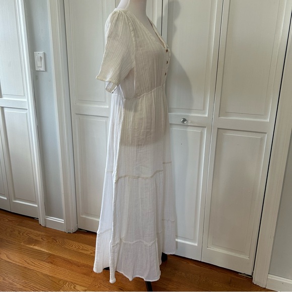 Myra Bay Off-White V-Neck Midi Dress M - Picture 11 of 16